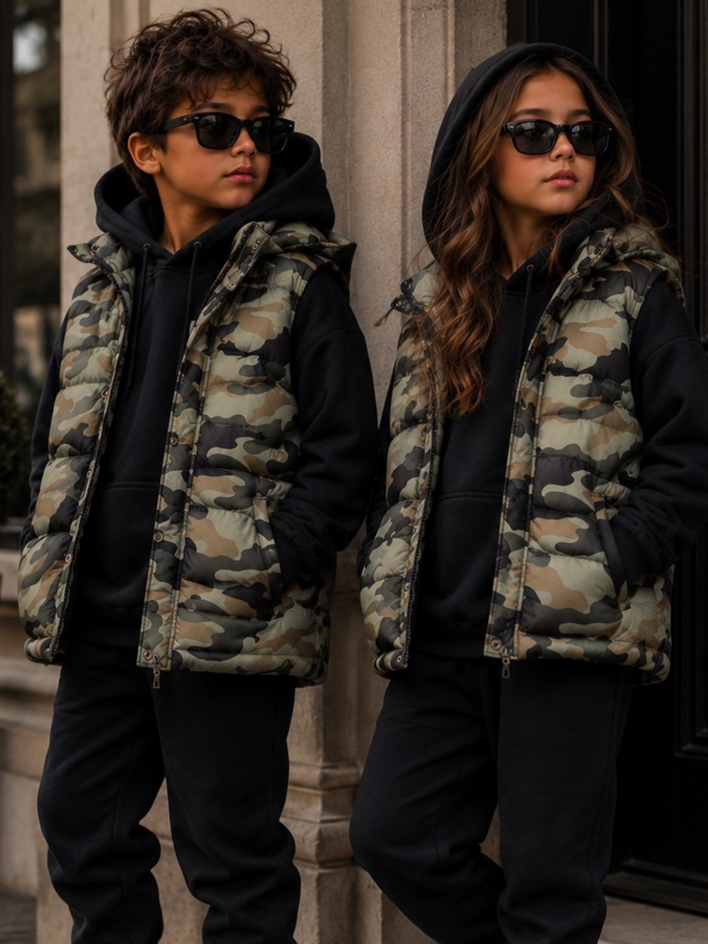 Kids Camo puffer vest Jacket size 5t
